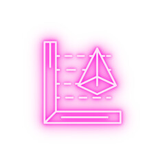 3D printing 3d scanner neon icon