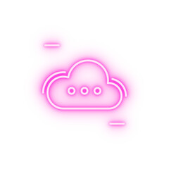 Cloud networking neon icon