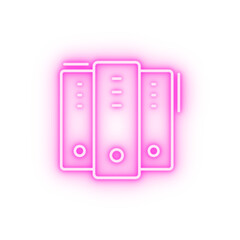 Computer networking neon icon