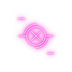 Disconnect networking neon icon