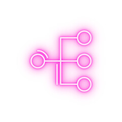 Connection circles networking neon icon