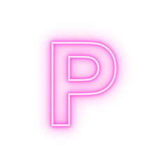 parking sign neon icon