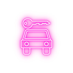 car rental sign neon icon