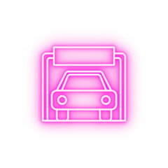 car wash sign neon icon
