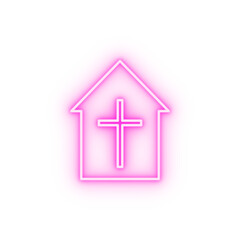 funeral home sign neon icon