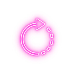 Rotate right sign neon icon