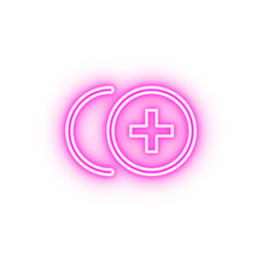 Plus sign neon icon