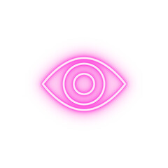 Red eye sign neon icon