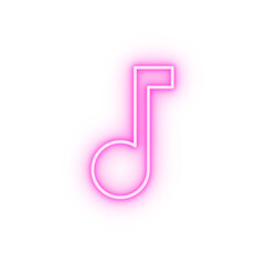 Music sign neon icon