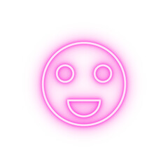 Happy sign neon icon