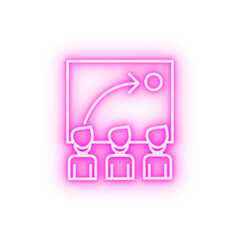 statistics team teamwork neon icon