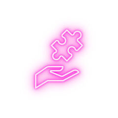 puzzle neon icon