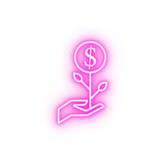 growth money neon icon