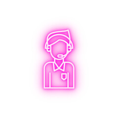 headphones neon icon