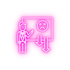 bad fail feedback report neon icon