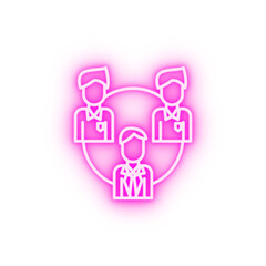management people team teamwork neon icon