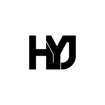 hyj lettering initial monogram logo design