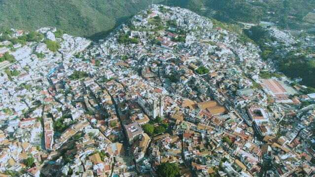 Taxco Guerrero Mexico, Aerial View Drone 