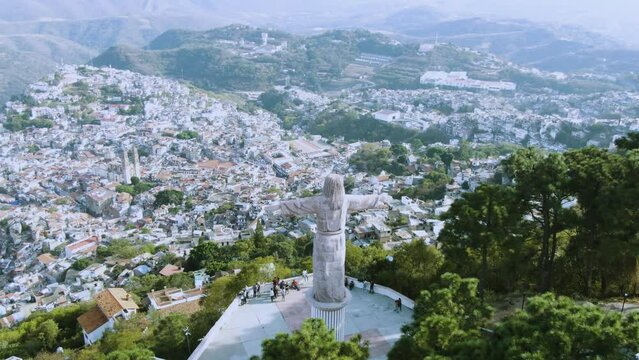 Taxco Aerial View, From Monumental Christ at Atachi Hills.