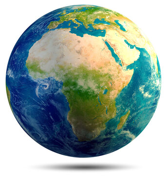 Planet Earth - Africa. Elements of this image furnished by NASA. 3d rendering. 16 bit color
