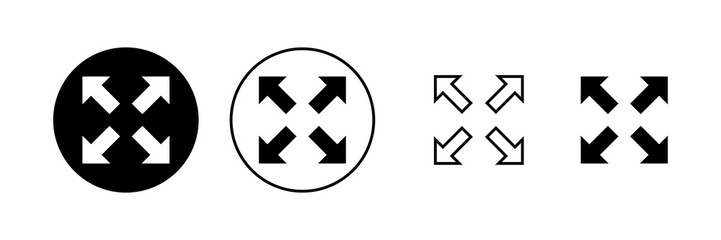 Fullscreen Icon vector. Expand to full screen sign and symbol. Arrows symbol