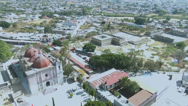 Mitla Oaxaca Mexico, Aerial View Drone