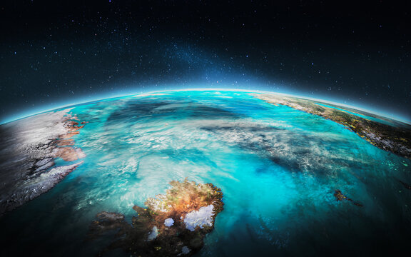 Planet Earth - . 3D Rendering. Elements of this image furnished by NASA