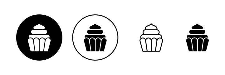 Cup cake icon vector. Cup cake sign and symbol