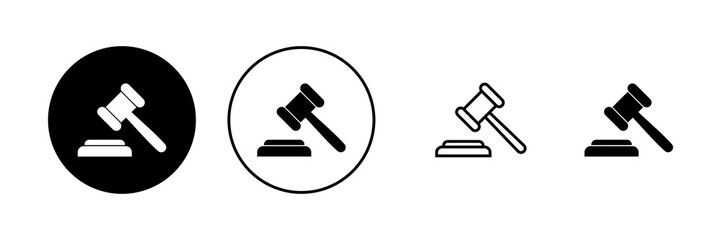 Gavel icon vector. judge gavel sign and symbol. law icon. auction hammer