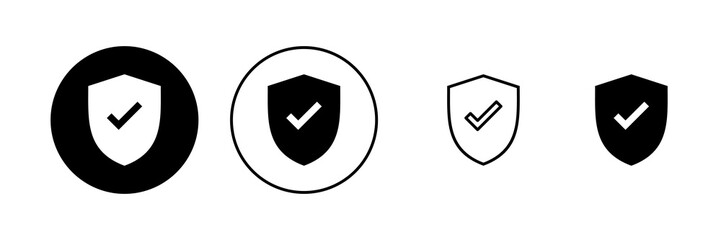 Shield check mark icon vector. Protection approve sign. Insurance icon