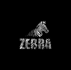 zebra line white and black logo