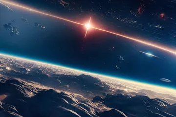 Epic shot high detail action film super massive planet, epic proportions, Cinematic, © Banana Images