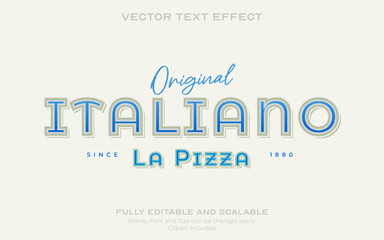 La Pizza Italiano. Classic Italian Bakery and pastry Shop signage text effect