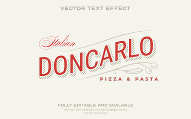 Classic Italian Bakery Shop signage text effect