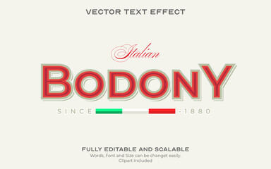 Classic Italian Pastry Shop signage text effect