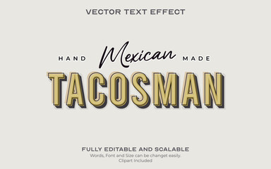 Classic Mexican Food Shop signage text effect