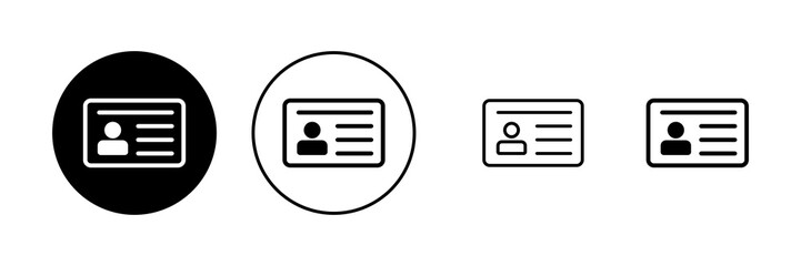 License icon vector. ID card icon. driver license, staff identification card