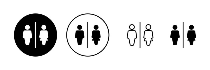 Toilet icon vector. Girls and boys restrooms sign and symbol. bathroom sign. wc, lavatory - obrazy, fototapety, plakaty