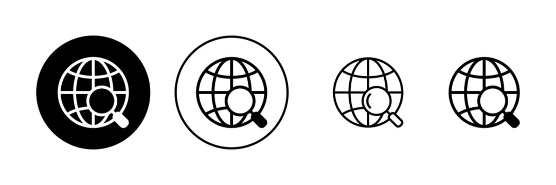 Web Icon Vector. Go To Web Sign And Symbol. Web Click Icon. Global Search Icon