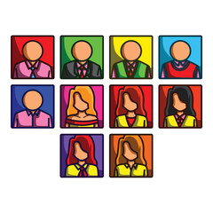 business people icon set