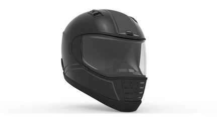 Fototapeta premium Black and Grey Helmet Right View. Isolated on White. 3D Render