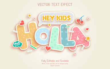 Colorful cartoon fun colorful bold text effect memphis style
