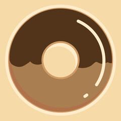 Chocolate and Mocha Doughnut isolated vector on color background