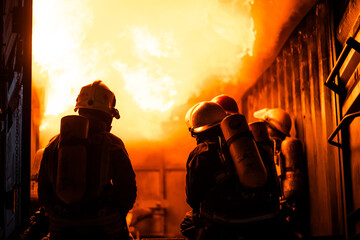 firefighters fighting fire