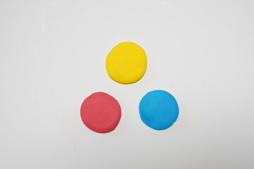 色の3原色　3色の粘土