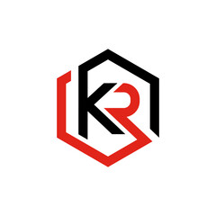 KR, RK monogram logo vector design illustration
