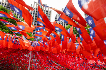 National Flag of Taiwan waving at outdoor