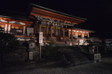 Japanese old shrine in the night