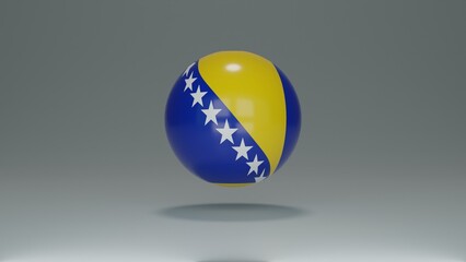 3D round nation flags, 4k wallpaper, glossy object. Bosnia and Herzegovina.