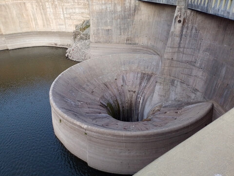 "el embudo" close view, next to the San Roque dam, Villa Carlos Paz, Cordoba, Argentina